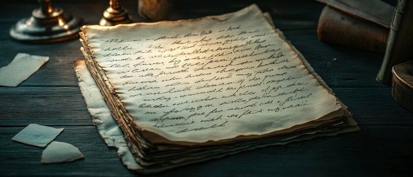 Aged book with handwritten text vintage paper texture historical document