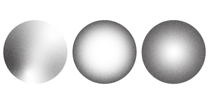 Halftone Gradient Round Circles Pattern Vector Design Elements with Noise Grains from Dark to Light isolated on transparent background eps 10