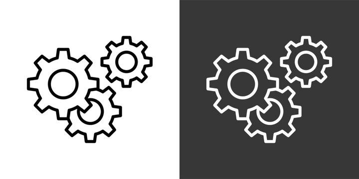 Config White And Black Icon Set Collection Pack Vector Illustration