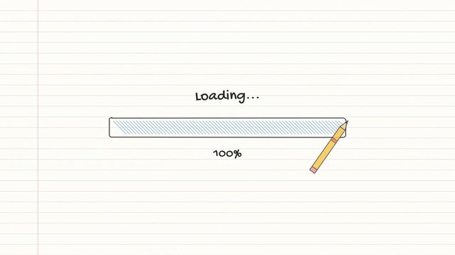 Hand Drawn Doodle Pencil Progress Bar 2D