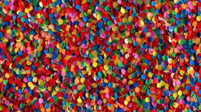 Colorful Confetti Background with Various Sizes and Shapes for Festive Celebrations and Events