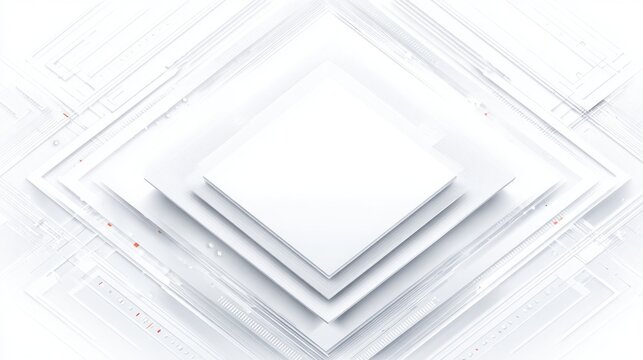 Technological white background with isometric squares and geometric lines, abstract tech vector illustration design representing modern digital structure and futuristic network concept