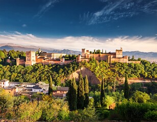Naklejka premium the famous alhambra in granada spain