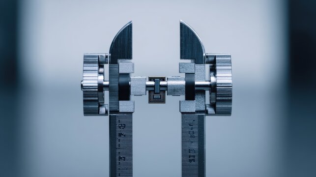 Precision Measuring Tool with Detailing for Engineering and Manufacturing Applications in a Clean Workspace Environment