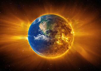 Global warming concept - The world is experiencing disaster as a result of global warming  "Elements of this image furnished by NASA © muratart