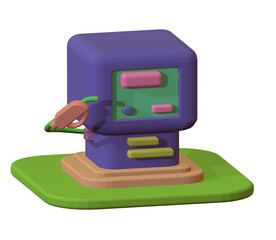 Fuel Dispenser Machine With Nozzle 3D Illustration © captanjacksparrow