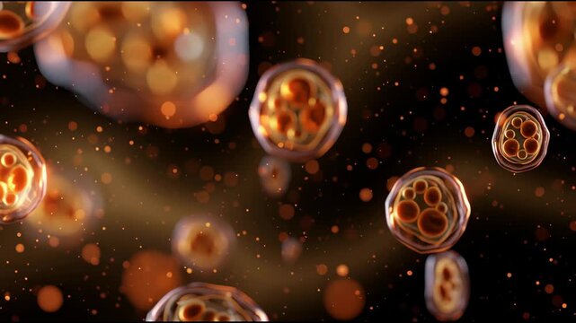 Explore the vaginal microbiome up close, where vibrant cells interact in a dynamic environment showcasing health and balance.