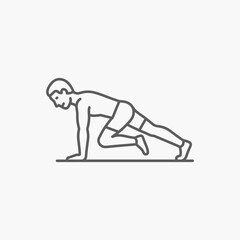 Fototapeta premium Man doing bird dog exercise position.