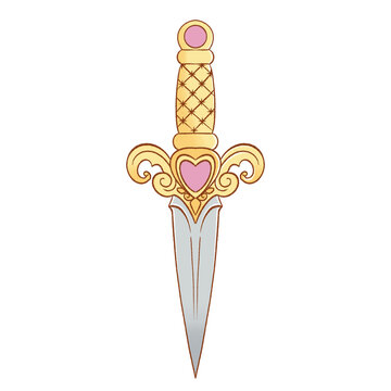 Cute Ornamental Heart Dagger