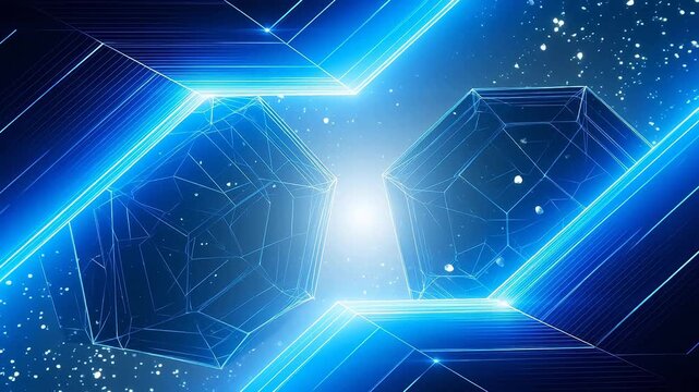 Abstract blue geometric space design