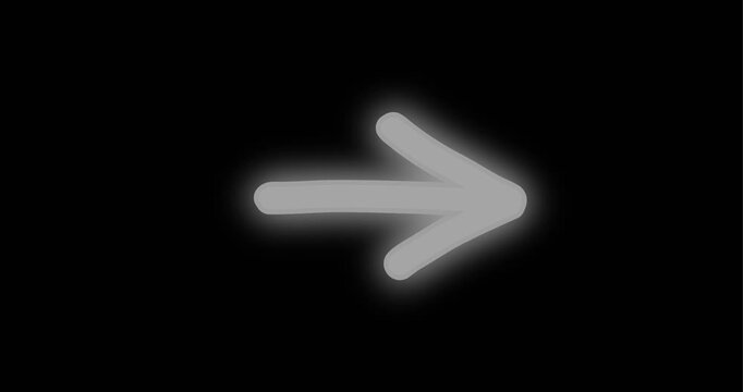 white neon arrow animation. white neon arrow icon. white neon arrow  video. 
