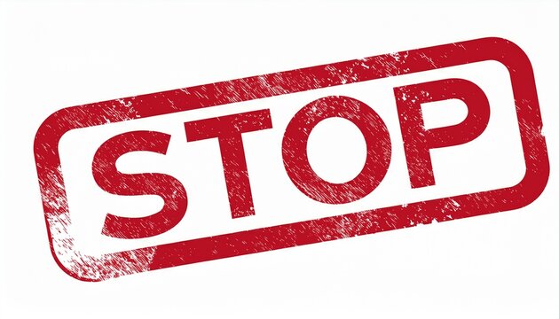 grungy red stop sign stamp
