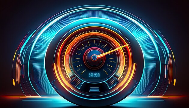 futuristic digital speedometer
