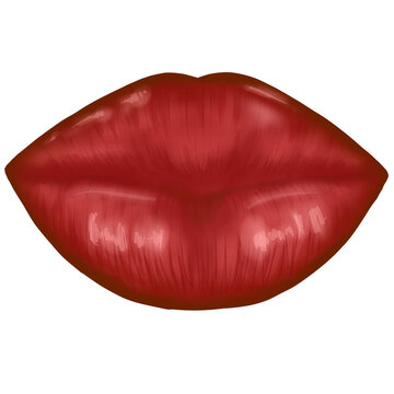 Terracota-red lipstick with satin gloss texture isolated on white