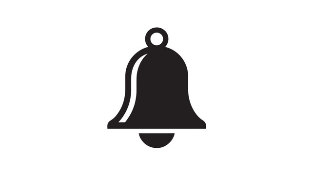 Notification Bell Icon Vector &ndash; Alert, Reminder and App Notification Black and White Symbol