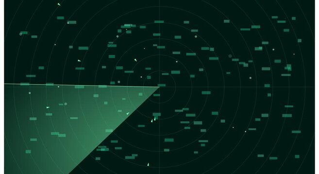 Digital radar screen scanning motion animation background