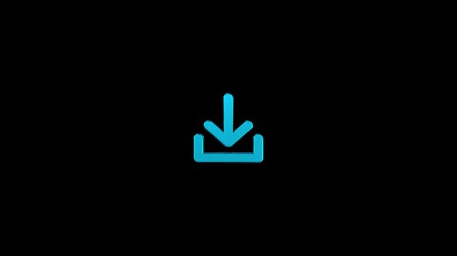 3D download video animation. Download icon set. Software download icon animation. 3D icon animation