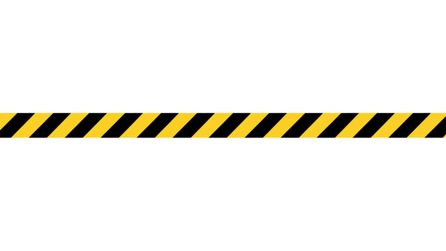 Yellow Black Hazard Stripe Border Caution Warning Tape Line