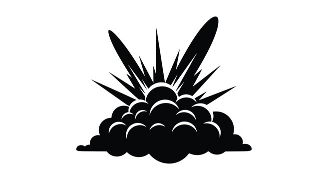 Dramatic Explosion Silhouette Illustrates Intense Impact and Force.