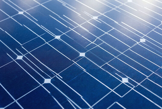 Monocrystalline solar panel texture full frame geometric background pattern