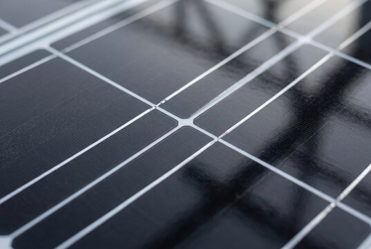 Monocrystalline solar panel texture full frame geometric background pattern
