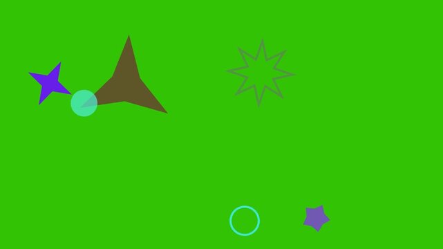 Green background with repeating abstract shapes during animation for design elements