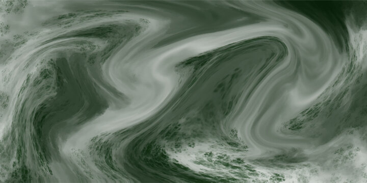 Dark forest green and sage fluid acrylic texture background with dynamic liquid marble swirls and abstract wave patterns