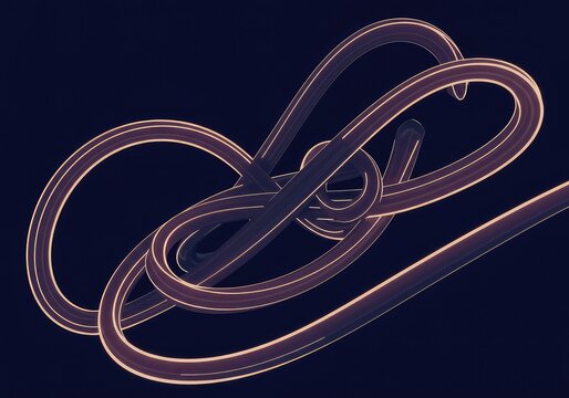 Abstract visualization of complex routes and detours, illustrating circuitous movement, deviation, and unpredictable flow, transformation, data, intricate