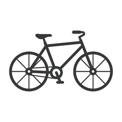 Fototapeta premium Minimalist black outline bicycle icon for transportation and cycling lifestyle vector illustration with transportation transport activity exercise