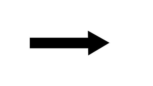 Animated Arrow Moving from Left to Right on White Background