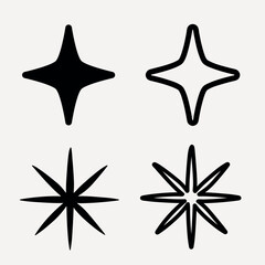 Obraz premium Minimalist star shapes collection vector