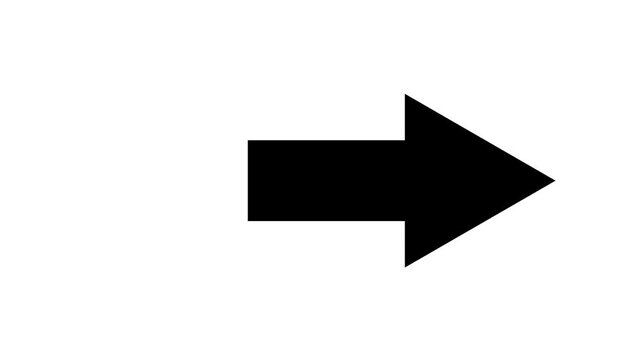 Animated Arrow Moving from Left to Right on White Background