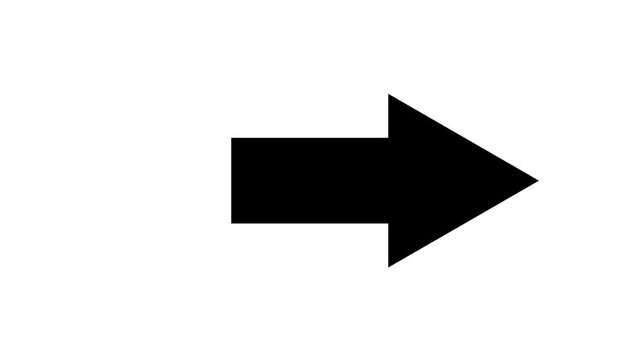 Animated Arrow Moving from Left to Right on White Background