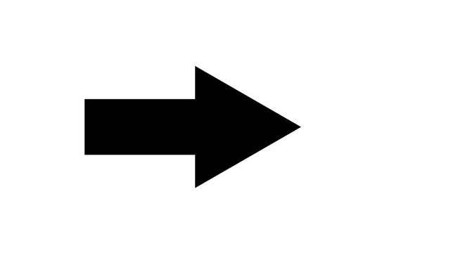 Animated Arrow Moving from Left to Right on White Background