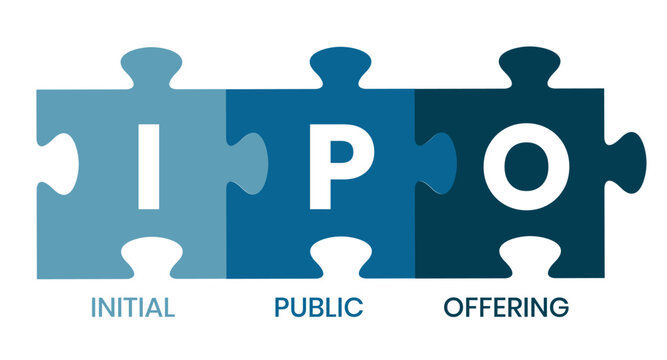IPO - Initial Public Offering acronym. business concept background. Vector illustration for website banner, marketing materials, business presentation, online advertising