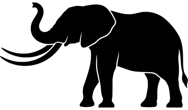 African elephant silhouette vector illustration for wildlife conservation and design