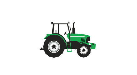 Obraz premium Illustration of a Green Tractor on White Background, Suitable for Farming and Agriculture
