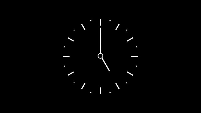 Clock spinning. Stopwatch animation. watch animation on transparent background. wall clock timelapse 4k