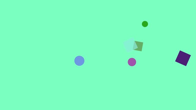 Abstract geometric shapes floating in a minimalist mint green background with subtle cinematic motion