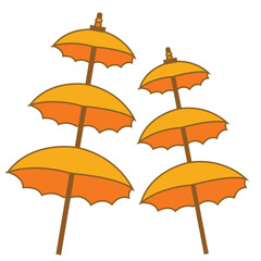 Obraz premium Colorful Traditional Indonesian Festival Umbrellas Isolated Decorative Cultural Elements