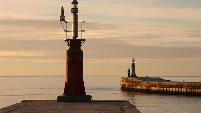 pier and harbour at sunset, Saldanah Bay, Western Cape, South Africa