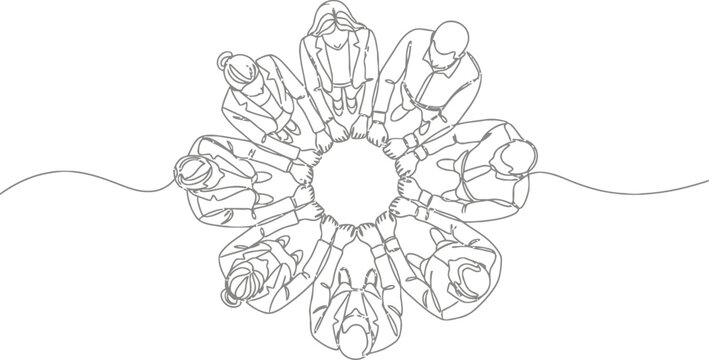 People joining hands in a circle