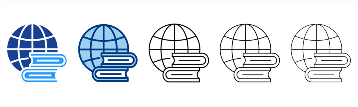 Ebook  Icon In Different Color And Outline Style 