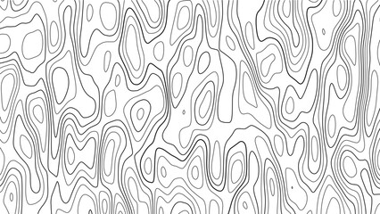 Abstract organic topographic contour lines pattern background seamless monochrome terrain map texture © MdAsif