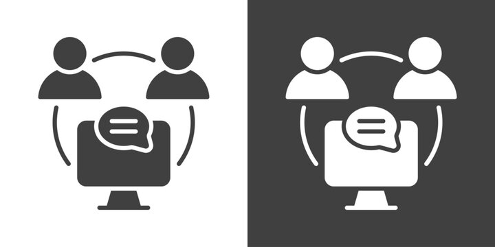 Remote Team Icon Set Vector Collection Isolated In Black And White