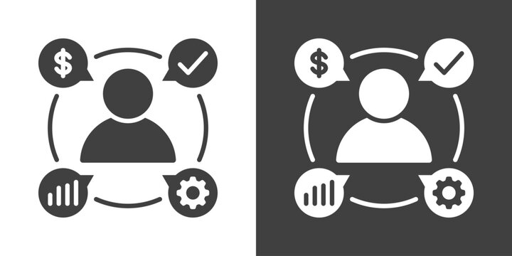 Skill Mapping Icon Set Vector Collection Isolated In Black And White