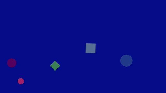 Abstract Geometric Shapes in Motion with Subtle Color Variations on a Dark Blue Background