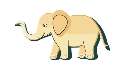 Fototapeta premium Charming cartoon elephant illustration in a delightful beige hue, perfect for playful designs and educational content related to safari animals and wildlife concepts