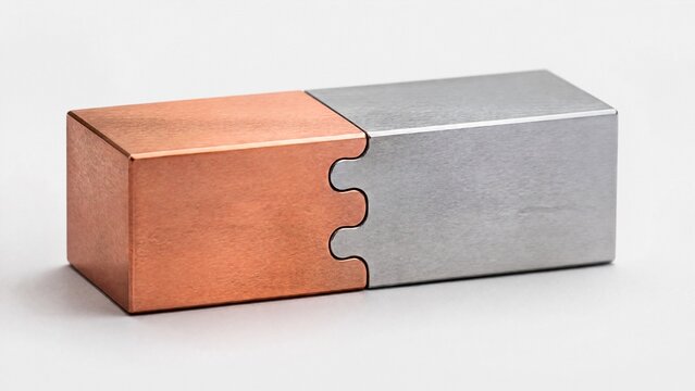 Two objects seamlessly bonded together, symbolic strong adhesion, minimalist composition, studio lighting.