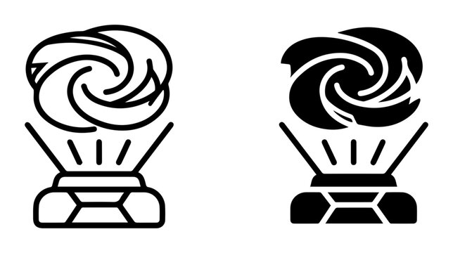 Hologram Technology Icons, Futuristic Projection Device, Digital Data Display, Sci-Fi Interface Elements, Innovation Concept